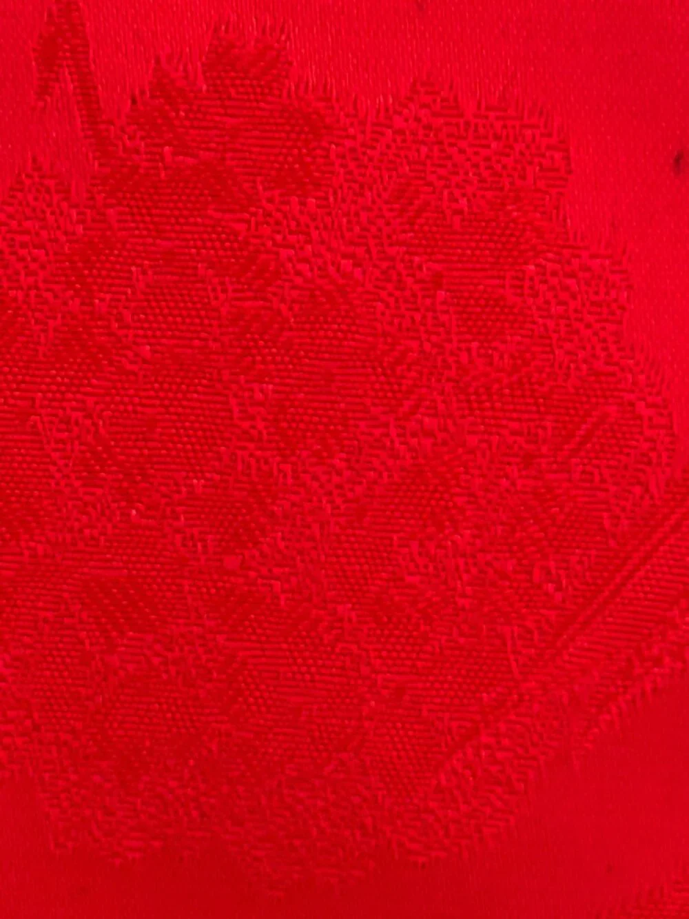 Vintage Red Damask Jacquard Fabric Unused 42 x 90 inches